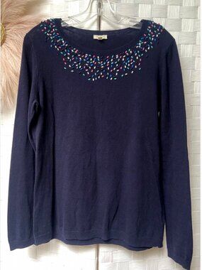 Talbots Blue Cotton Blend Sweater Size S